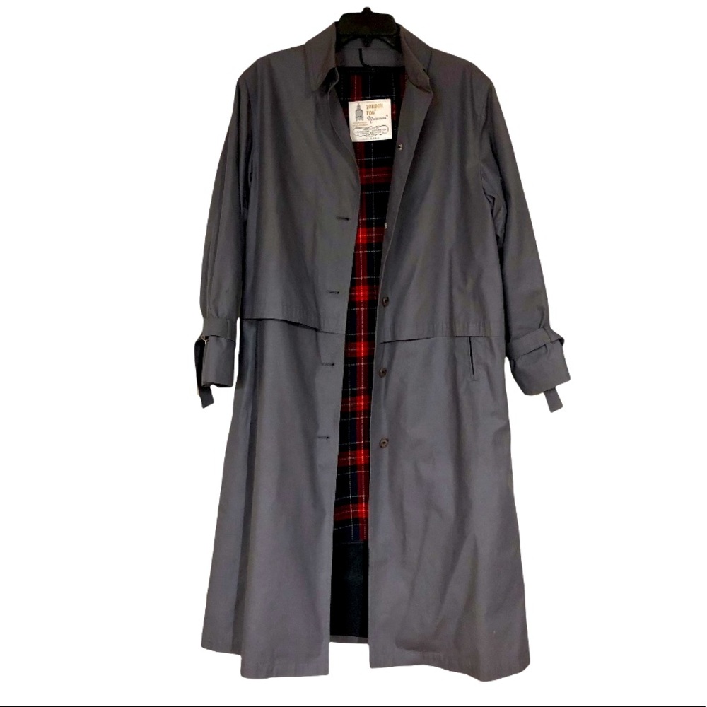 London Fog Maincoats Women’s Gray Vintage Trench Coat, Size 8 Regular
